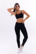 Conjunto Feminino Fitness Básico Calça e Top - Preto